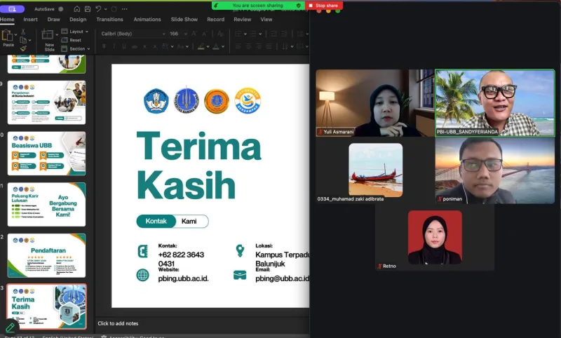Sosialisasi Program Studi Pendidikan Bahasa Inggris UBB